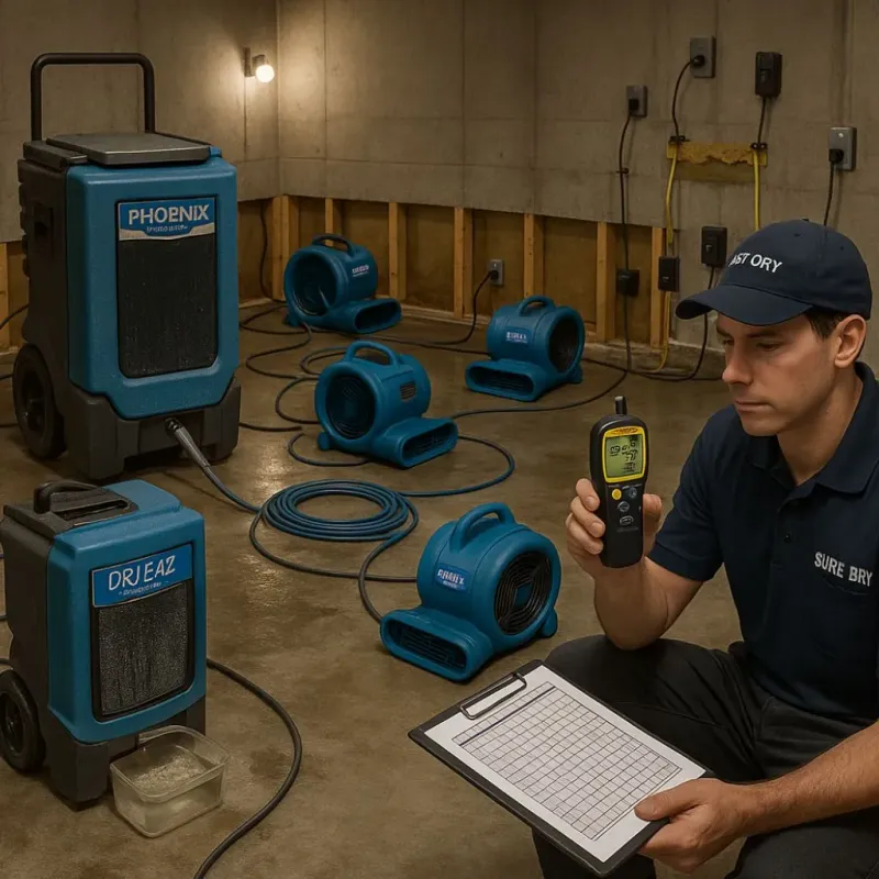 Structural Drying and Dehumidification process in Rockville, MN